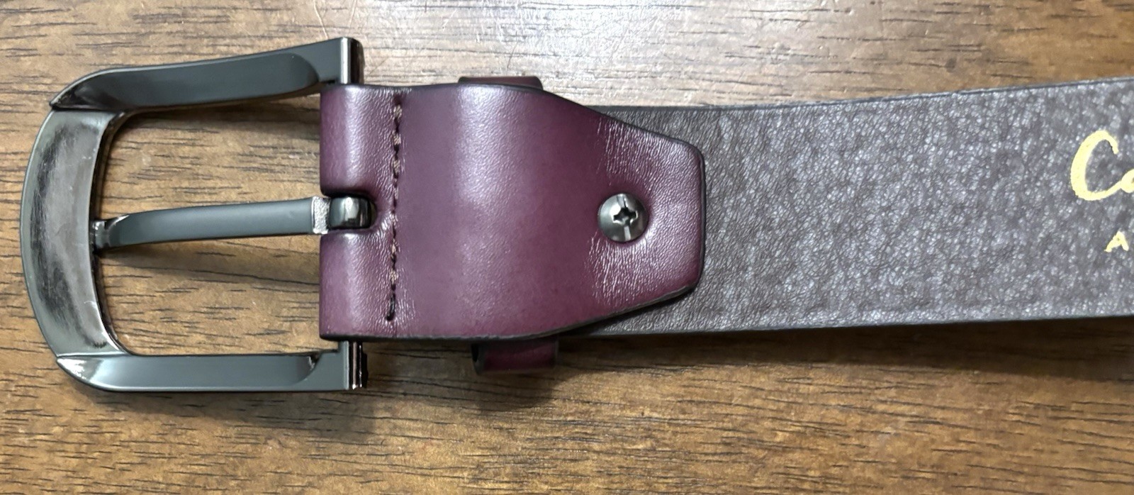 Canyon Sky Burgundy Embossed Belt Sz 37-38 1-3/8”Wide Mtn Scene NWOT