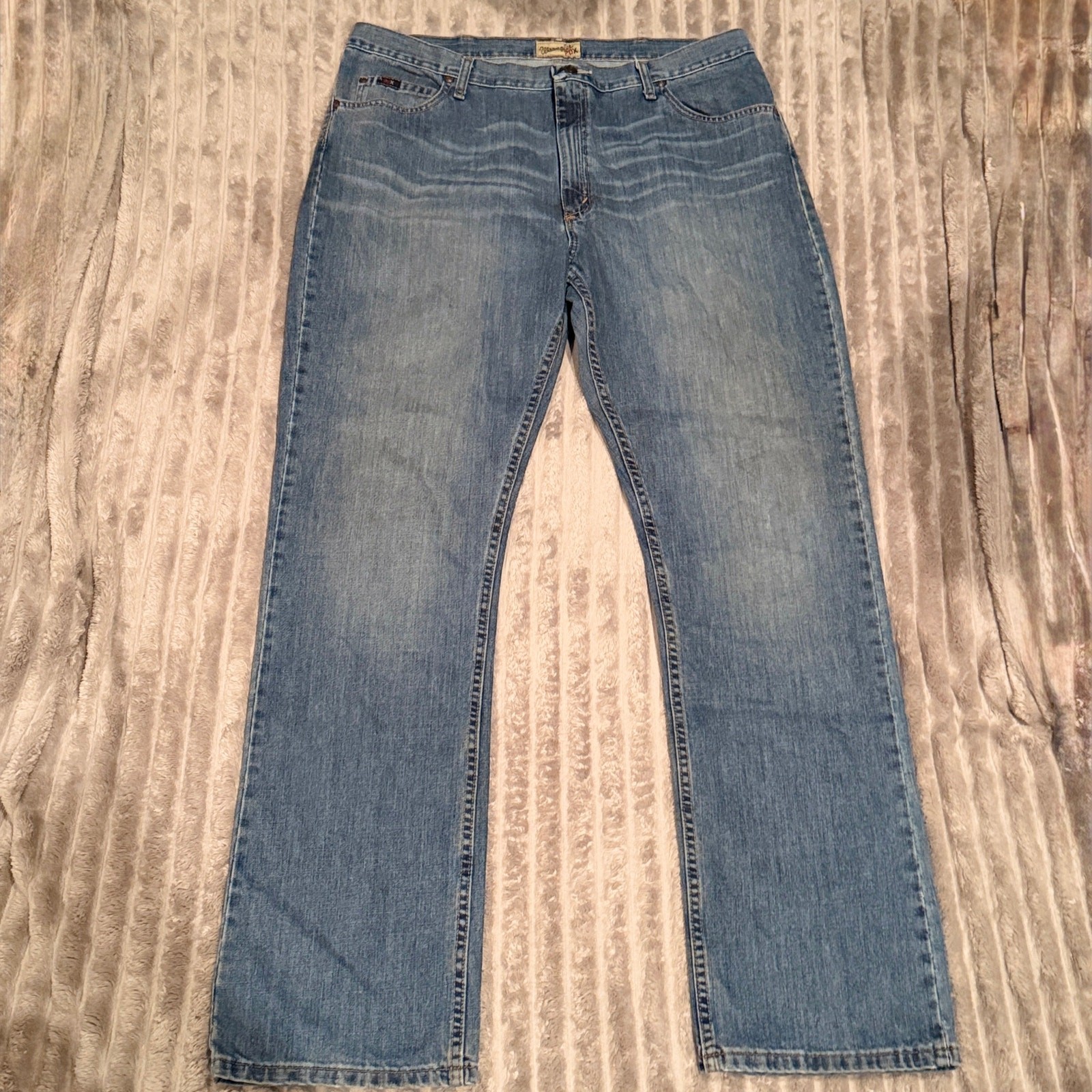 Wrangler 20X Men’s Jeans 40×36 No. 42 Vintage Bootcut Light Wash Denim Blue