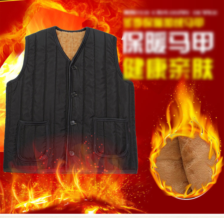 Men Winter Warm Thicken Vest Fleece Lined Jackets Coat Sleeveless Waistcoat Gift
