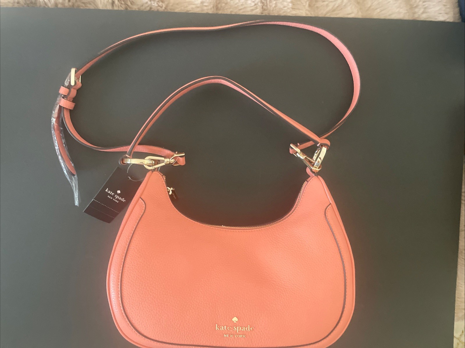 Kate Spade New York Leila Shoulder Bag Pebbled Leather Terracotta