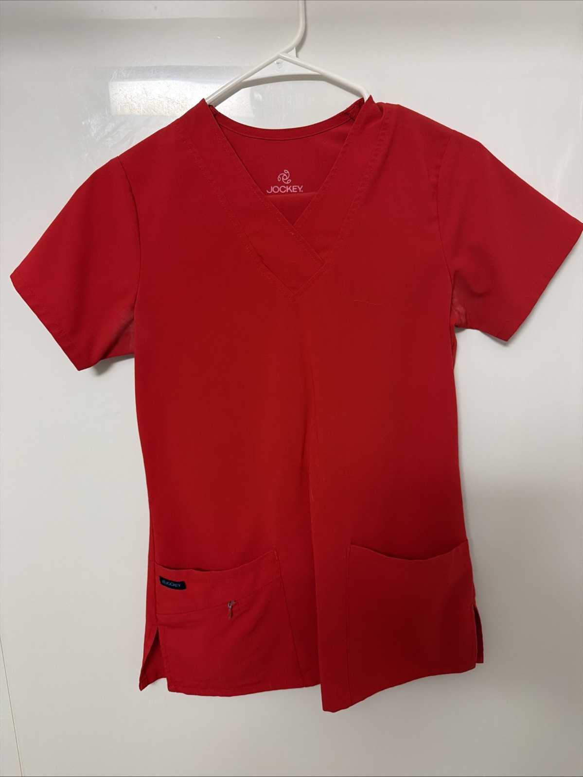 Jockey Women’s Solid Red Scrub Set Top & Pants Medical Size XXS V Neck