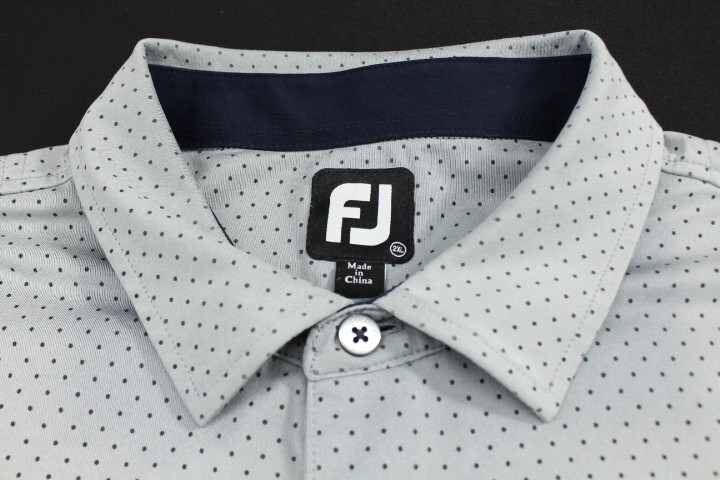FootJoy Polo Shirt Men’s 2XL Polka Dot Gray Golf Performance Wicking Greystone