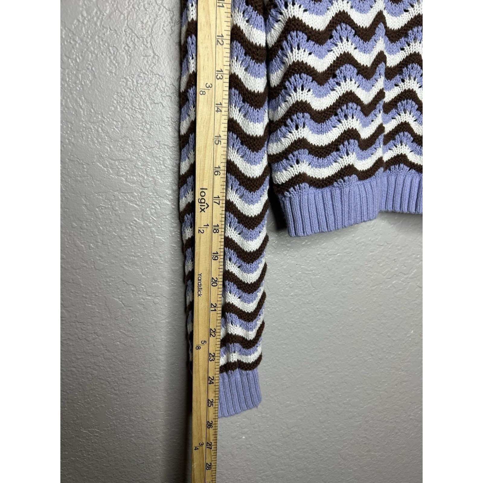 Hollister Purple Brown Striped Knit Sweater Size Large Preppy Y2K Style Academia