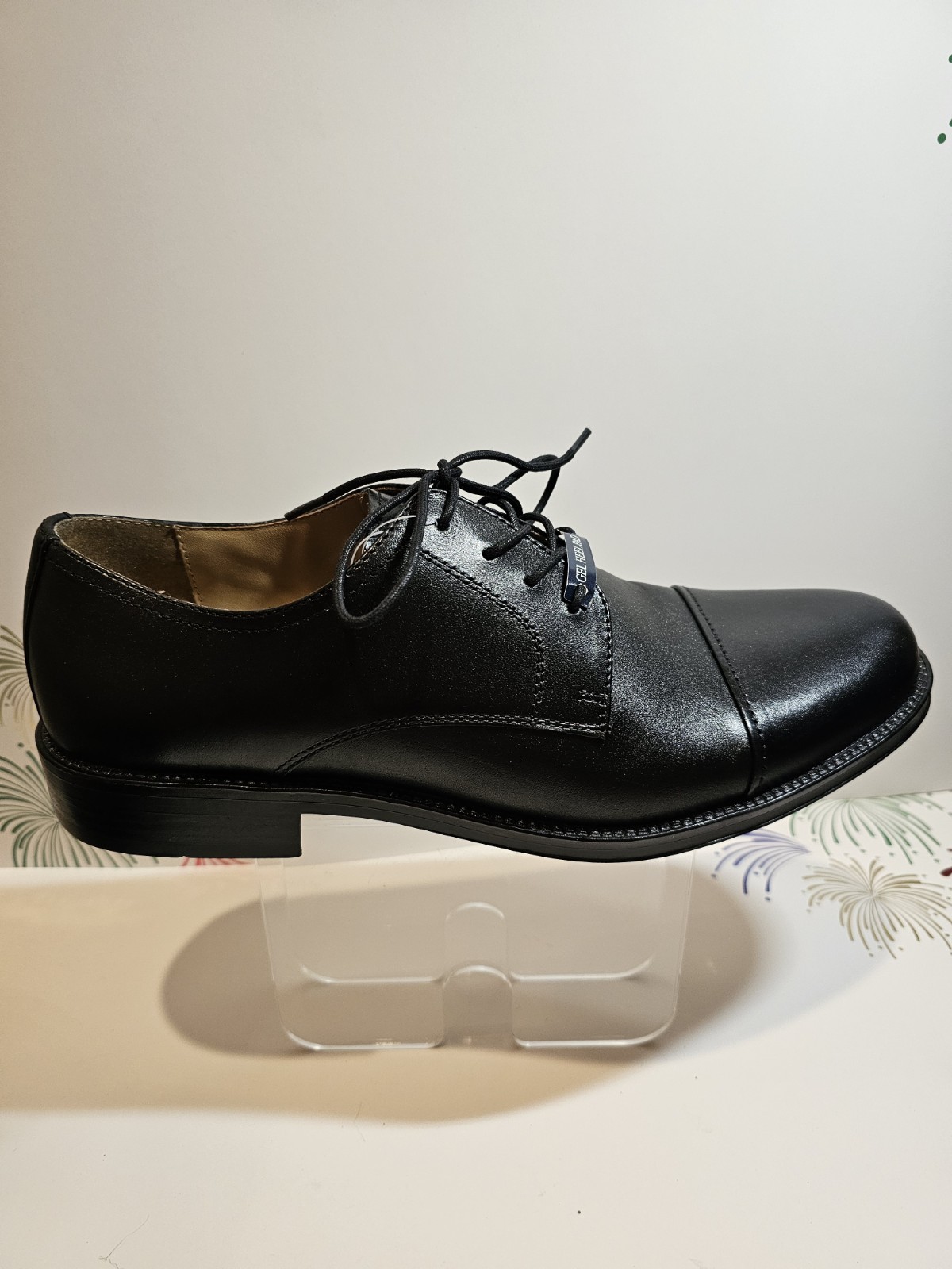 Chaps Mens Shoes, Black, Leather, 11.5, GEL HEEL PAD, New W/Tag