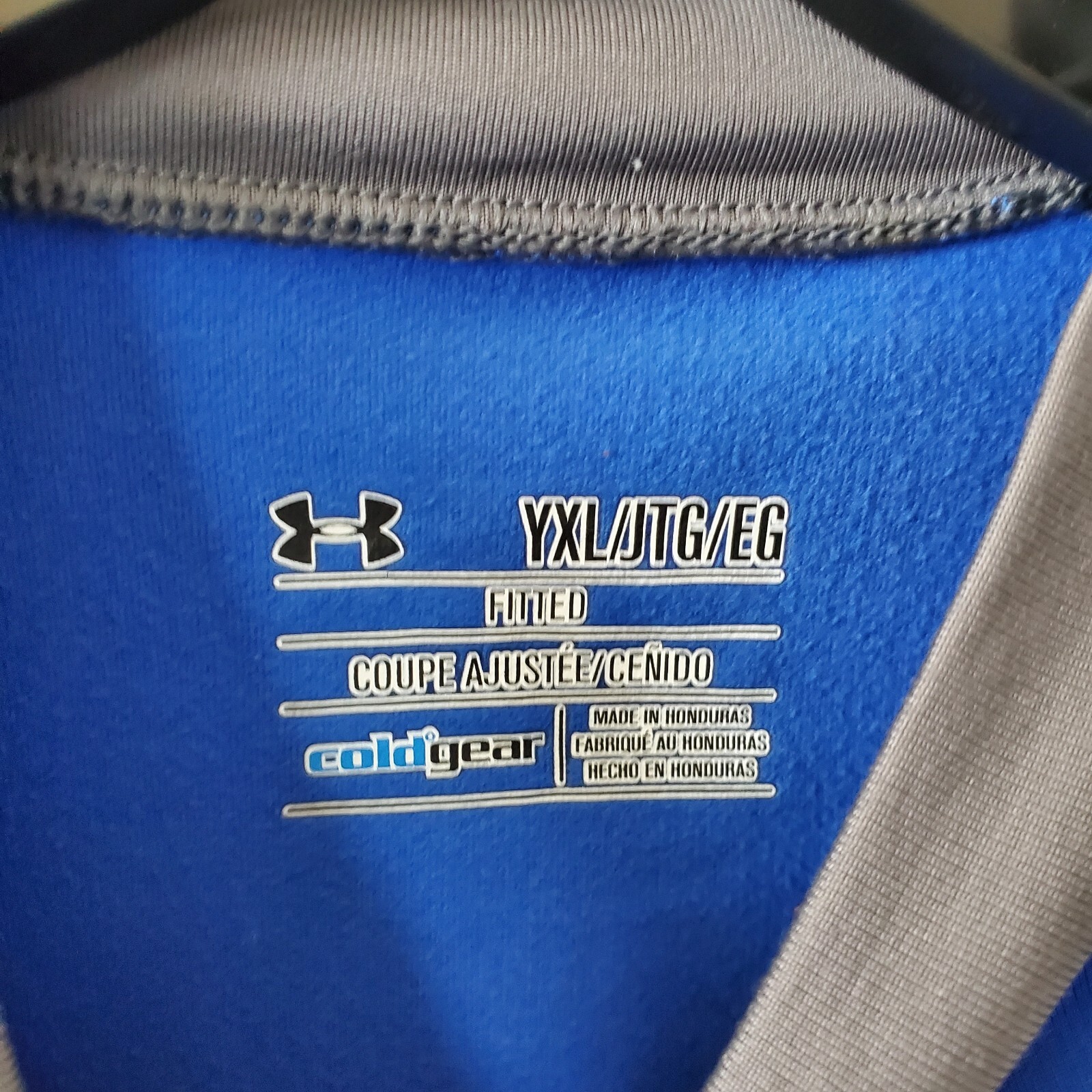 Under Armour Shirt Long Sleeve Fitted Youth’s XL Blue ColdGear YXL