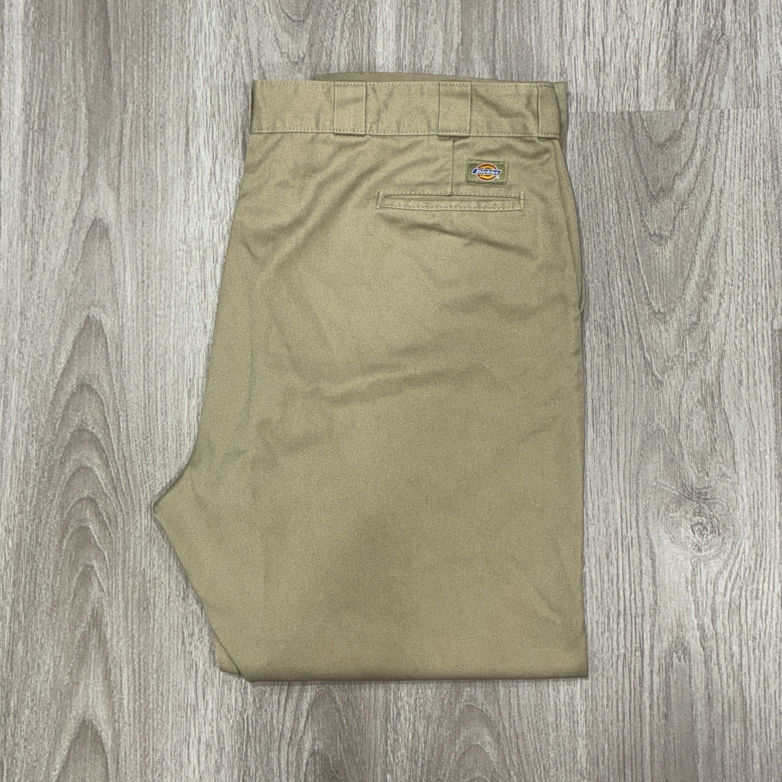 Dickies Mens Khaki Work Pants46×32 BeigeUniform Straight Leg Casual