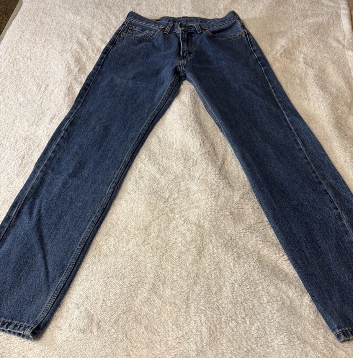 Levi’s 505 Regular Fit Straight Leg Jeans Men’s 30×32 Dark Stonewash Denim