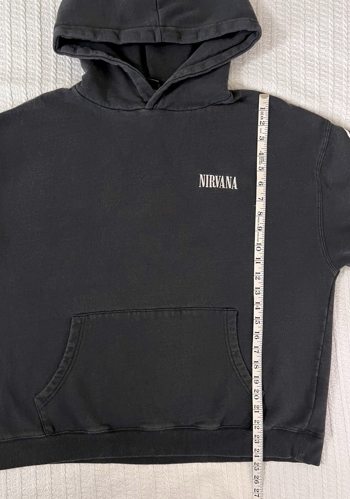 Cotton On Nirvana Nevermind Hoodie LG 24” X 24” Oversized All Over Print Black