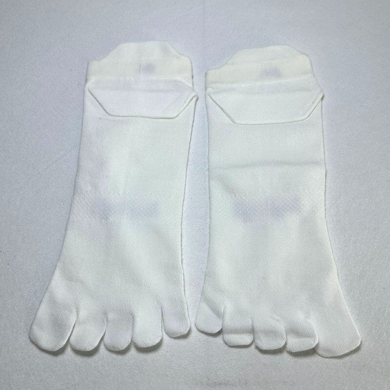 4 Pairs Men’s Lightweight Running No Show Toe Socks White Size XL INJINJI