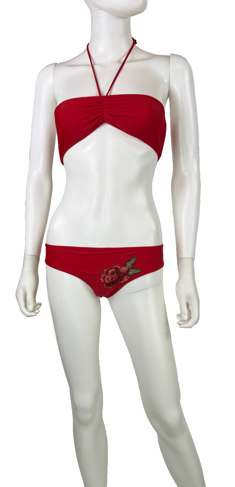$850 Gucci Auth Red Loved Bikini Top Swimsuit 4 US 40 IT S Swimwear Bandeau Bag
