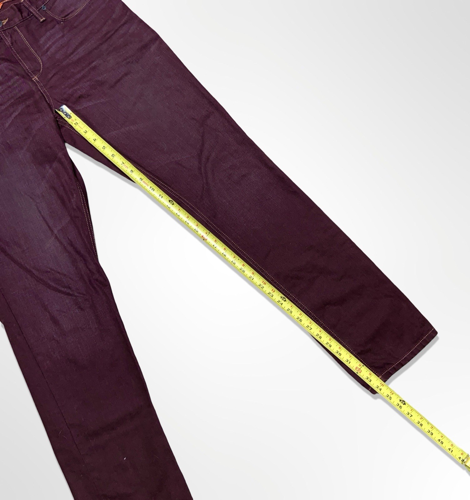 Alberto Jeans Pipe Regular Slim Fit Men’s 34×34 Burgundy Colored Denim