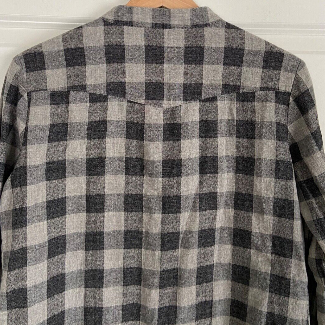 Sundance Plaid Lace Shirt S Gray Check Button Up Western Cowgirl Redford Cassidy