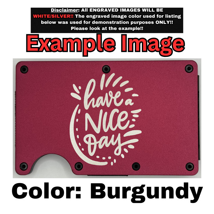Metal Wallet Minimalist Laser Engraved with Bill and Ted
