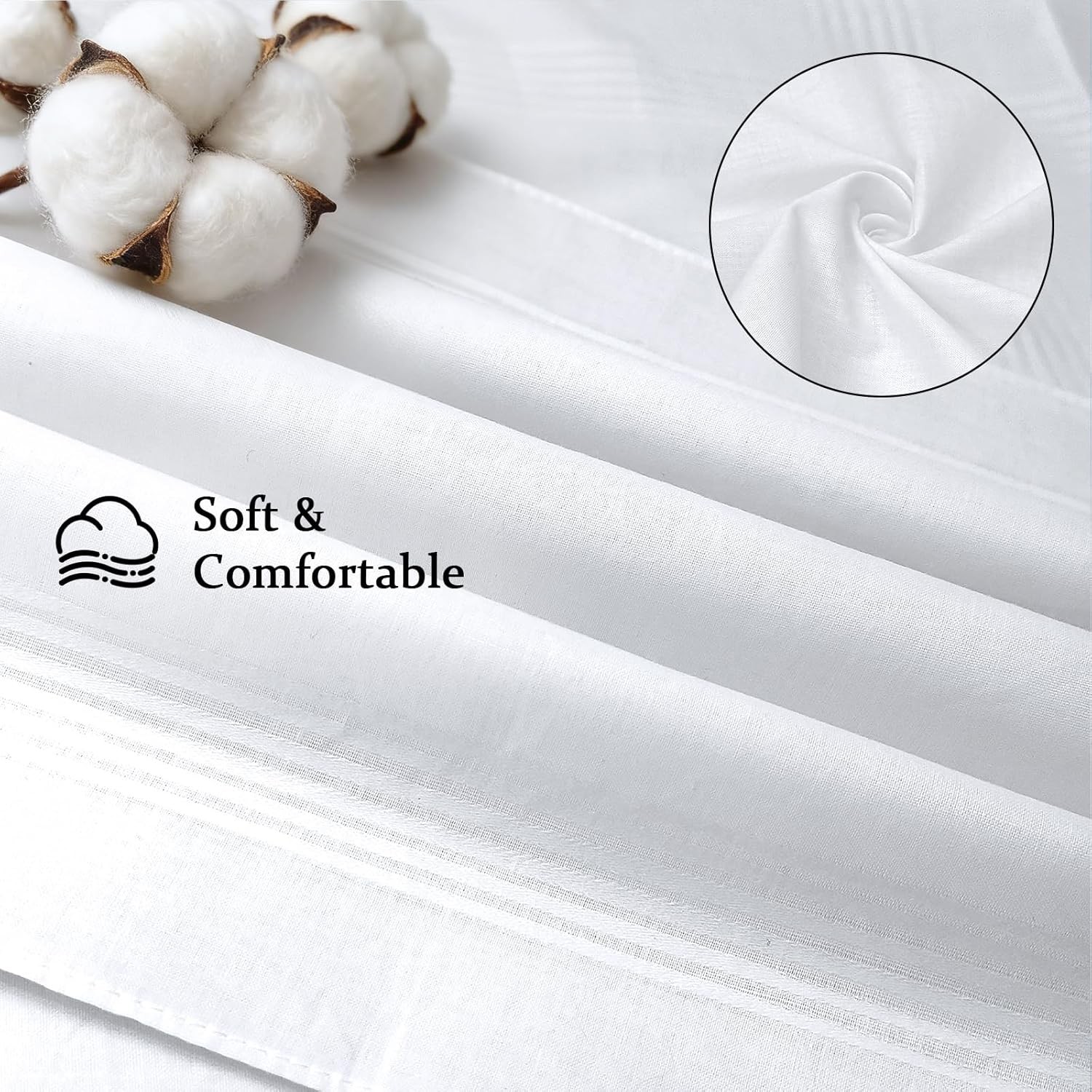 Soft Cotton White Men’s Handkerchiefs 16×16 Inch Mens Cotton Handkerchiefs