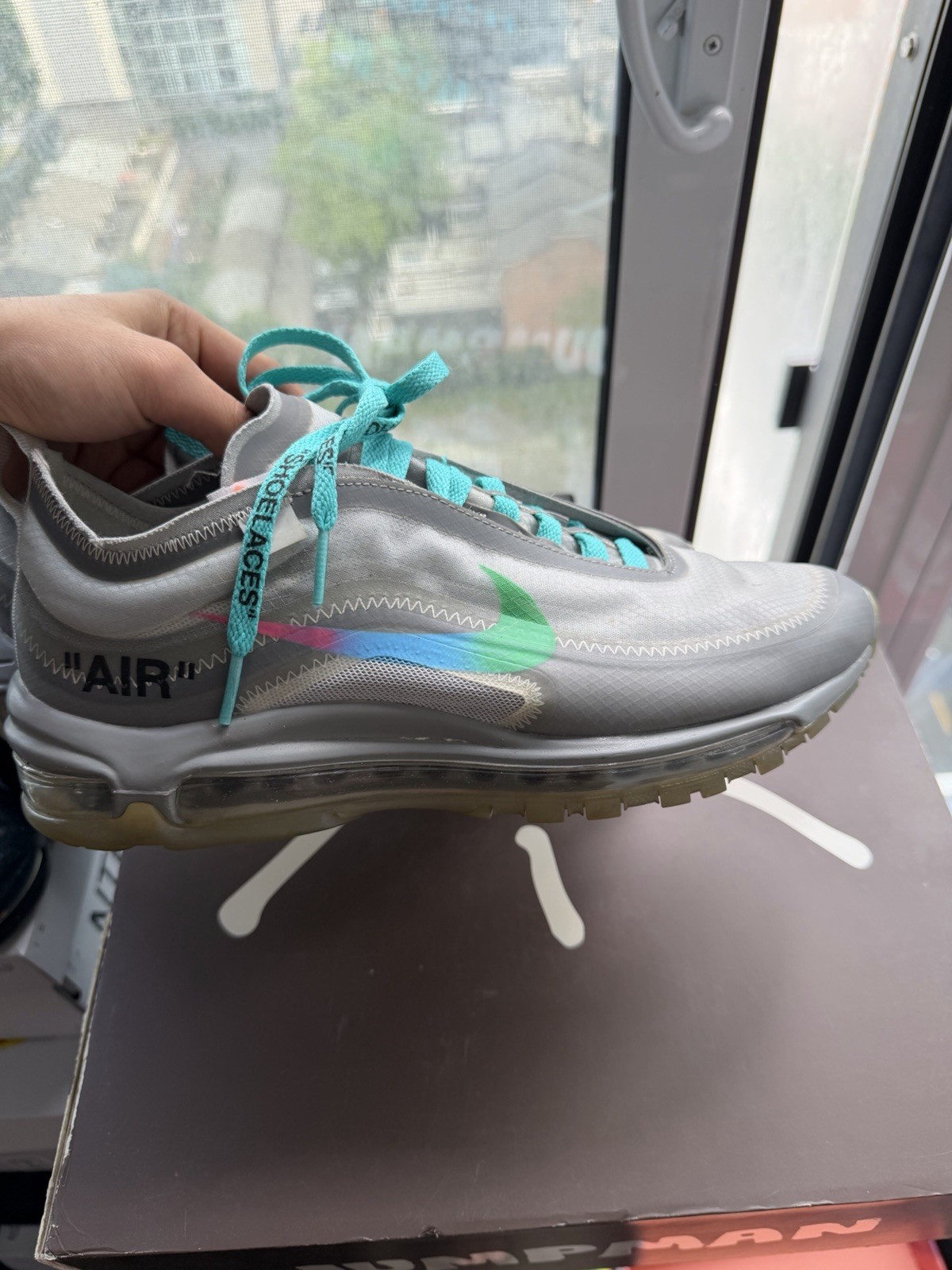 Size 9.5 – Nike Off-White Air Max 97 Menta | AJ4585-101