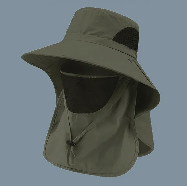 1pc UV Protection Bucket Hat Neck Flap Fishing Hiking Sun Cap Unisex – NEW