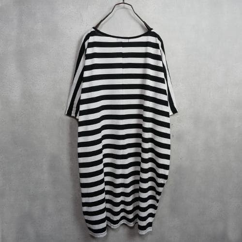 Big Striped T-Shirt Oversized Navy White Short Sleeve