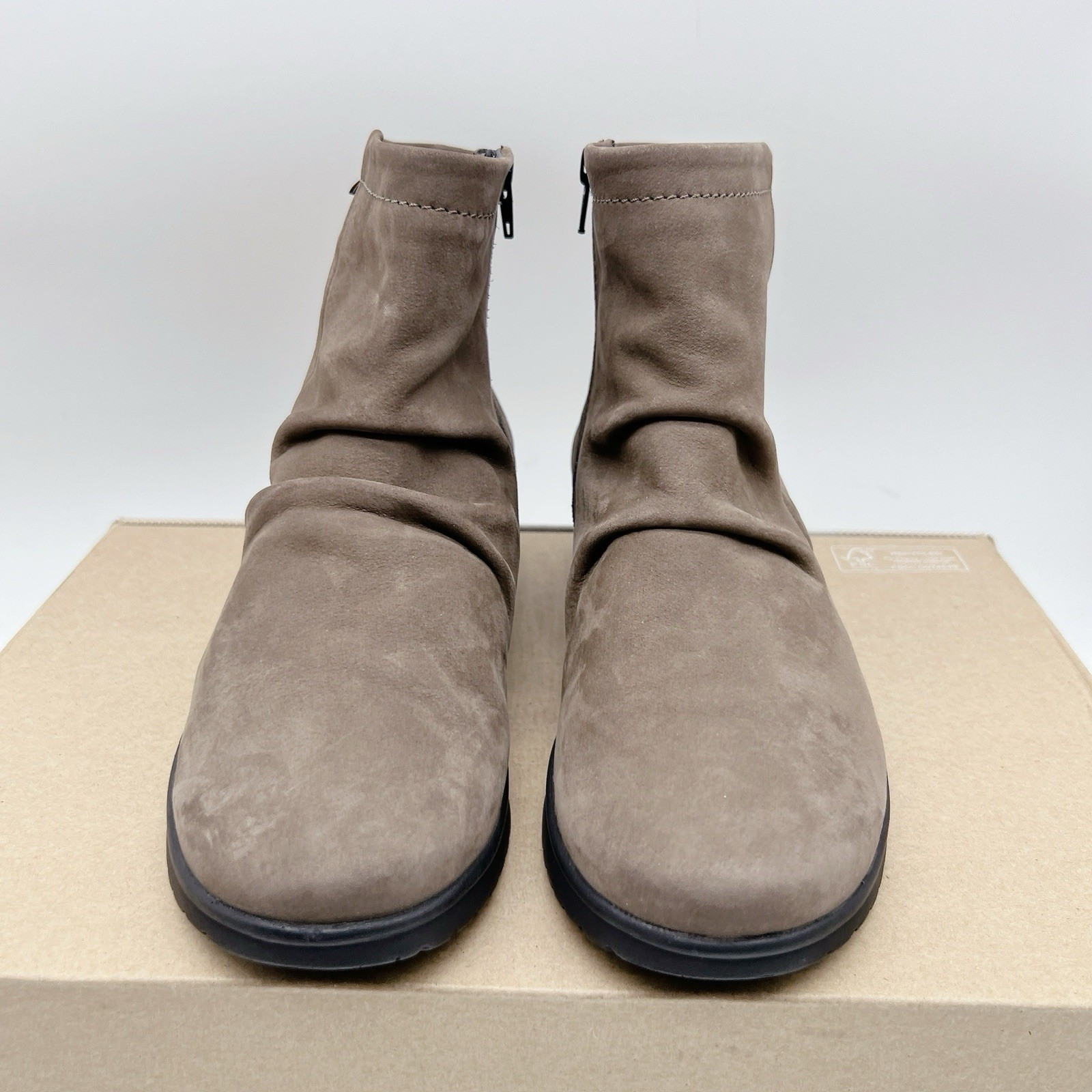 Mephisto Rezia Walnut Nubuck Ankle Boots Wedge Womens US 6 EU 37 1/3