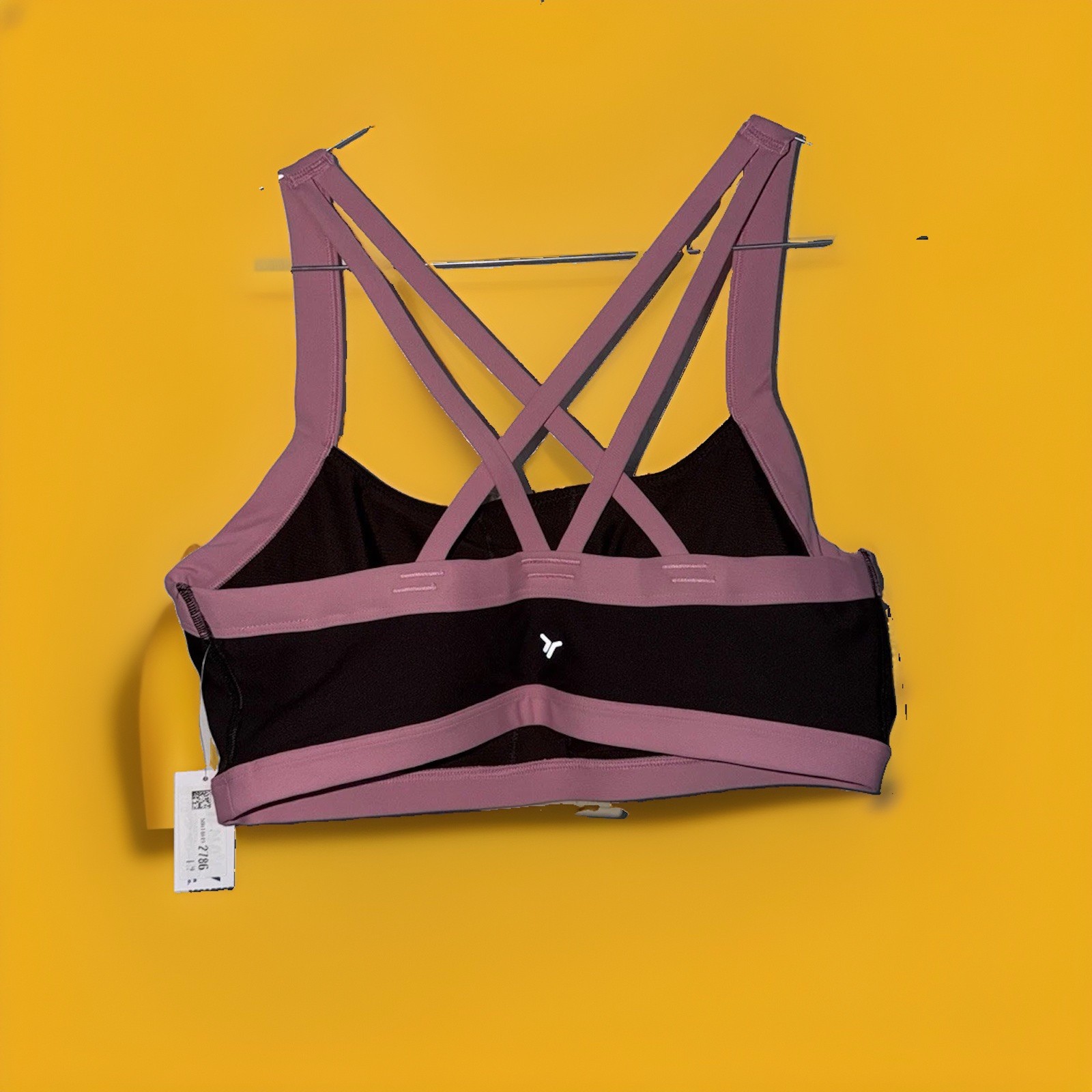 Women’s Pink Brown Strappy Sports Bra Workout Activewear Size Medium