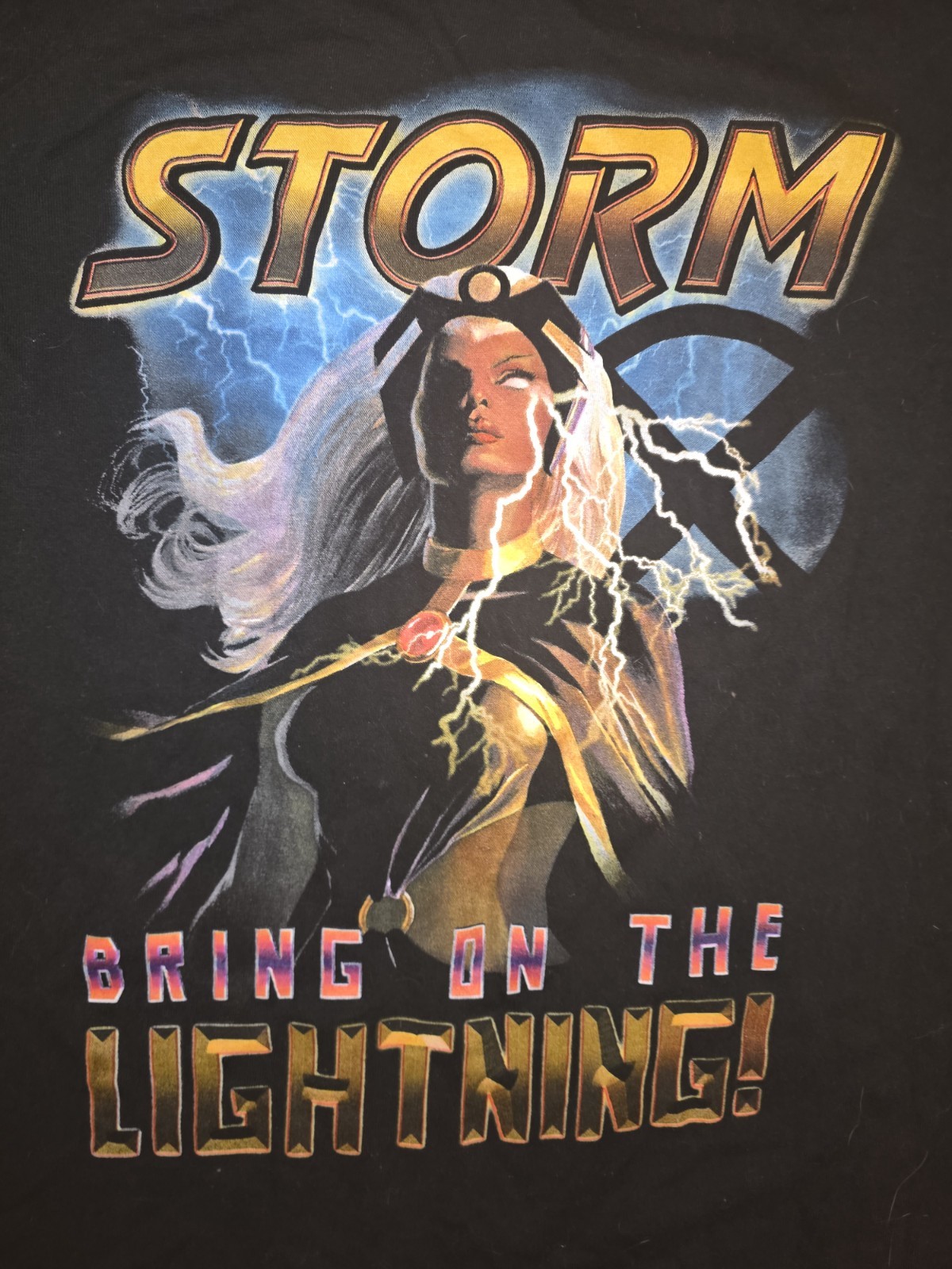 Pre-Owned Marvel Comics X-Men STORM “Bring On The Lightning” Black t-shirt sz M