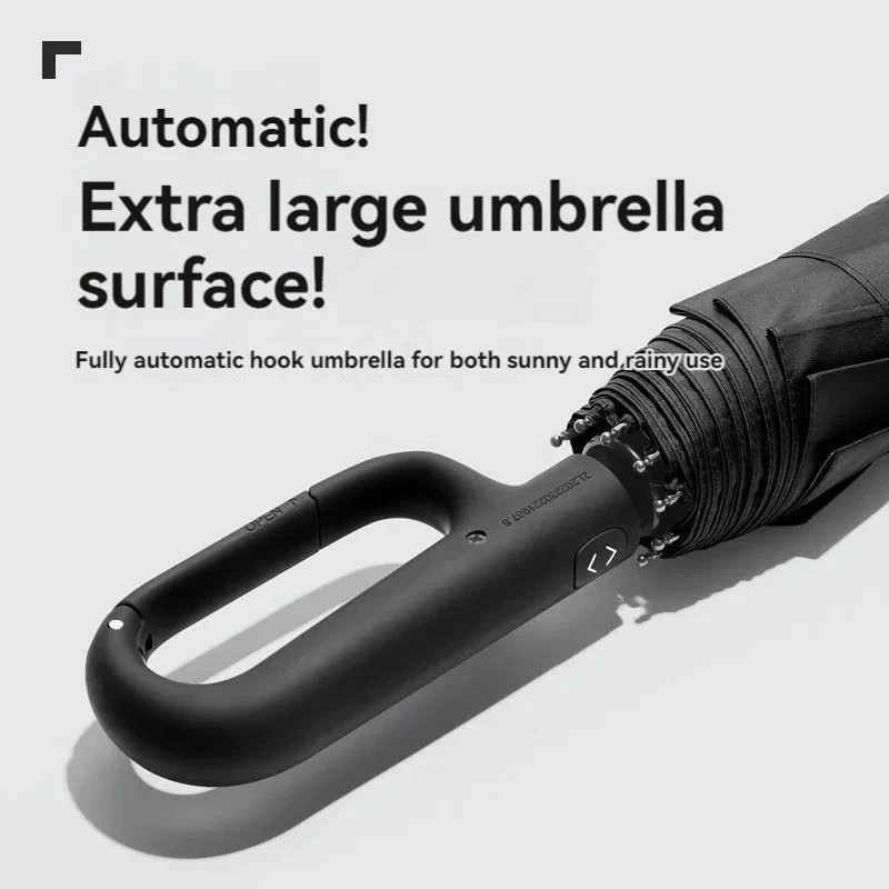 1pc 20-Rib Automatic Folding Umbrella Men Women Strong Windproof Sun Rain – NEW