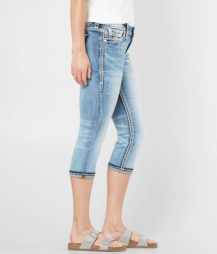 Rock Revival EASY Crop Jean Capris Yara Light Wash Mid Rise Sizes 25 to 34, $154