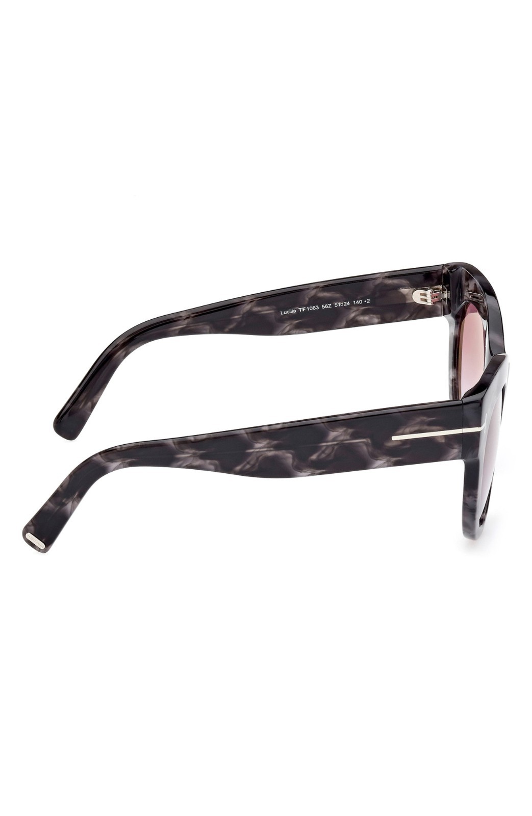 Tom Ford Lucilla Cat Eye Sunglasses Gray Marbled Frame Pink Gradient UV400