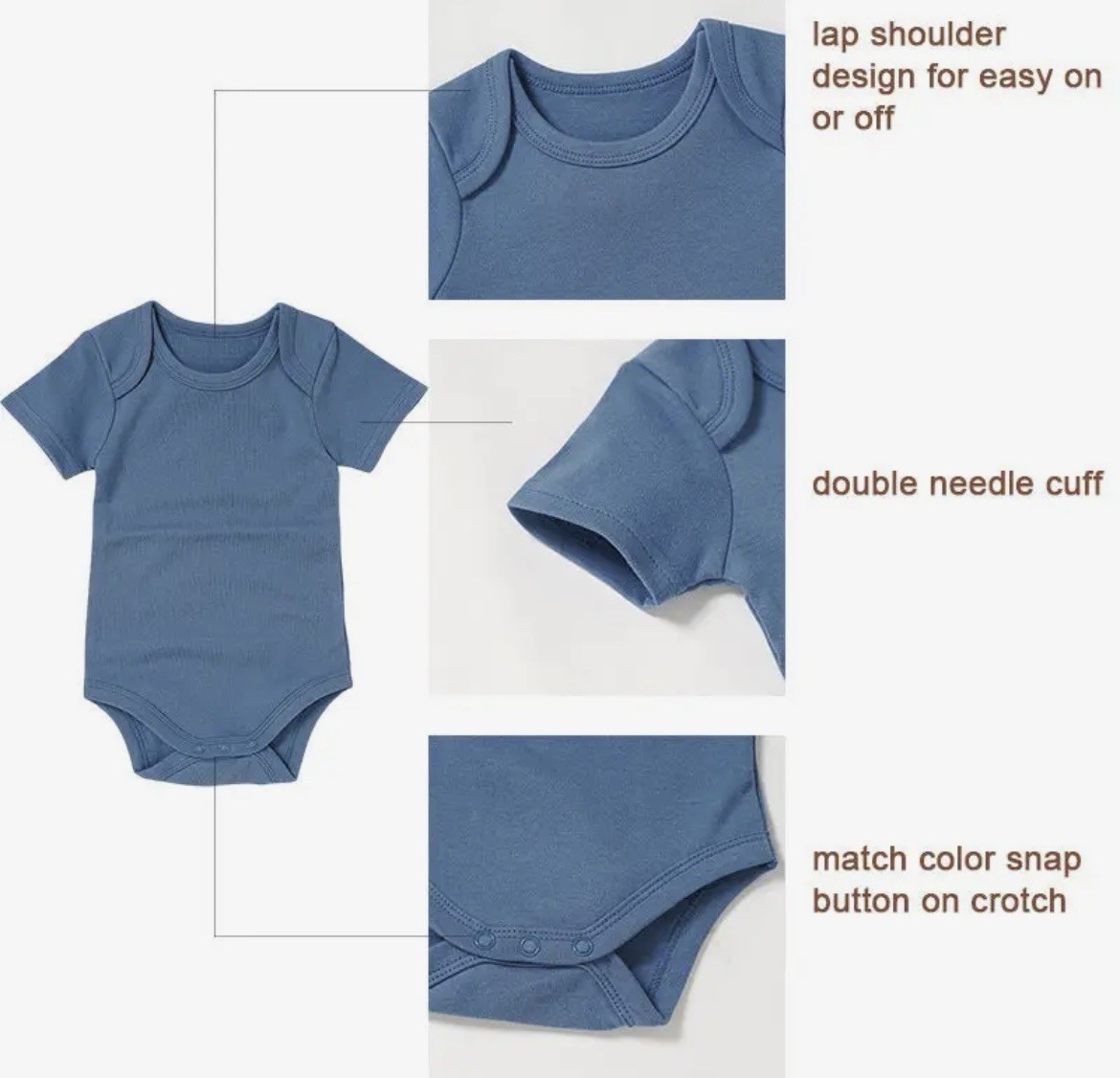 Gerber Baby Onesie Bodysuit 0-3M 100% Cotton SS Solid Snap Round Neck