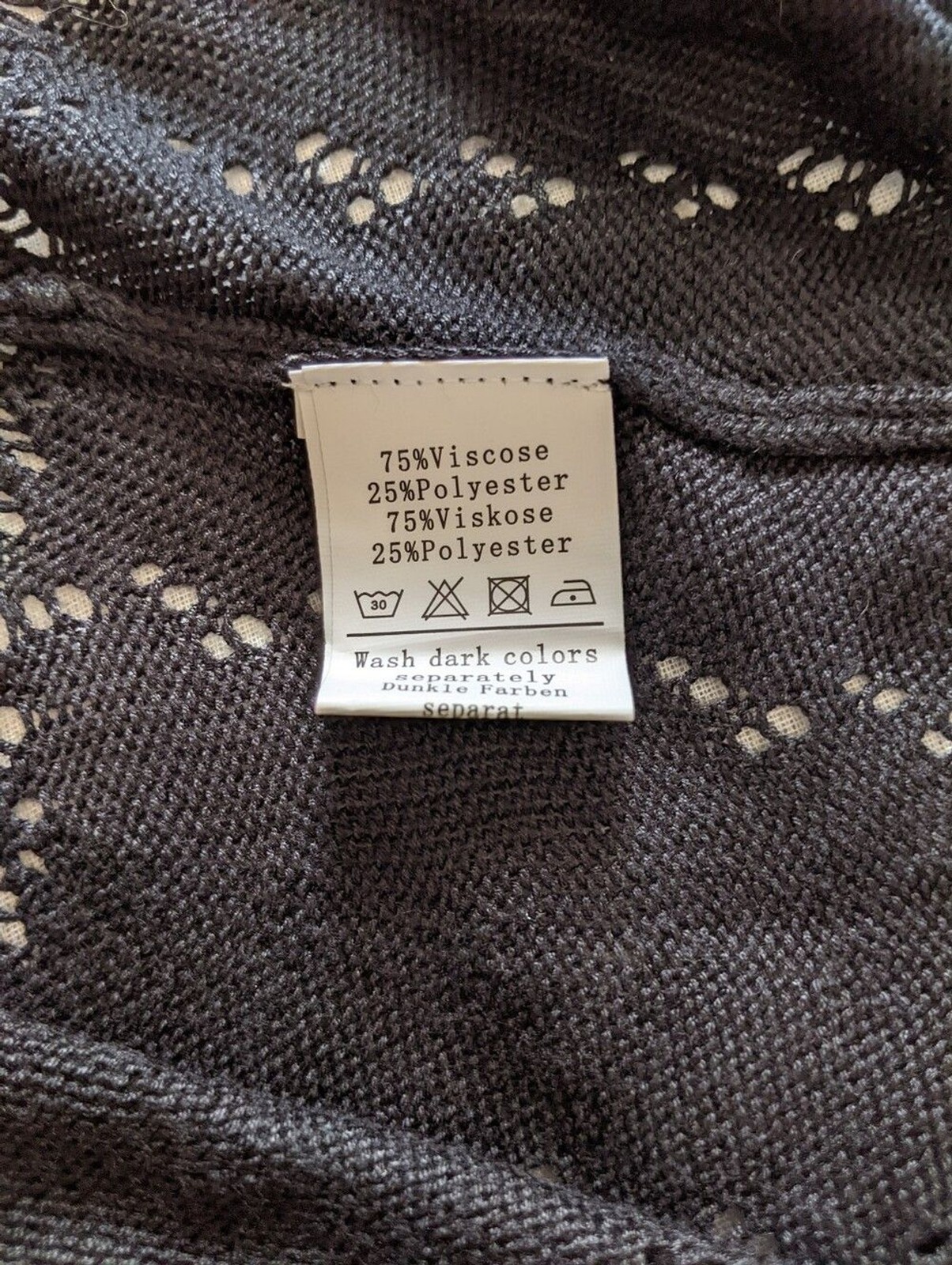 Grace Karin Black Open Weave Cardigan Long Size 2XL New