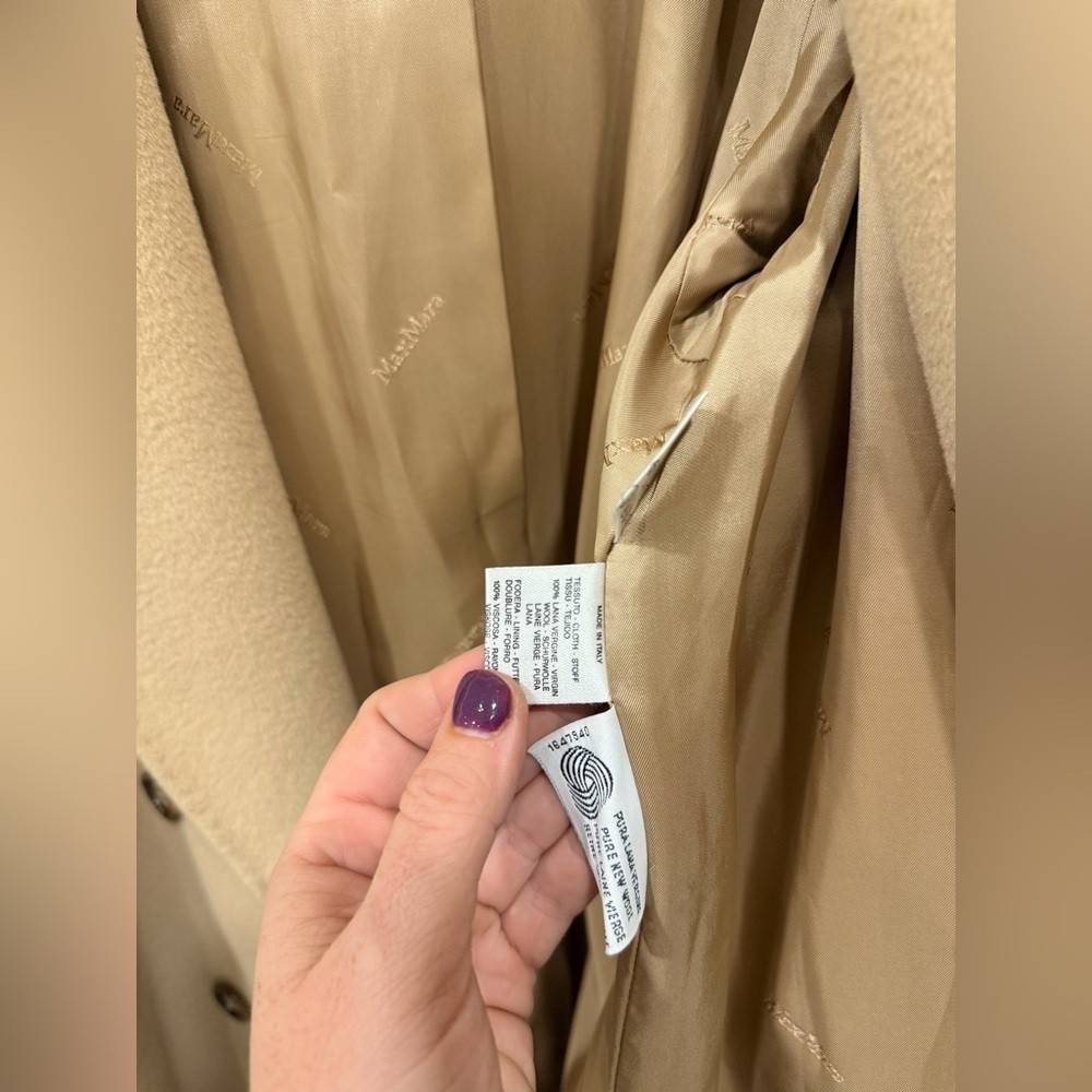 MaxMara 100% Wool Double Breasted Coat, US 12