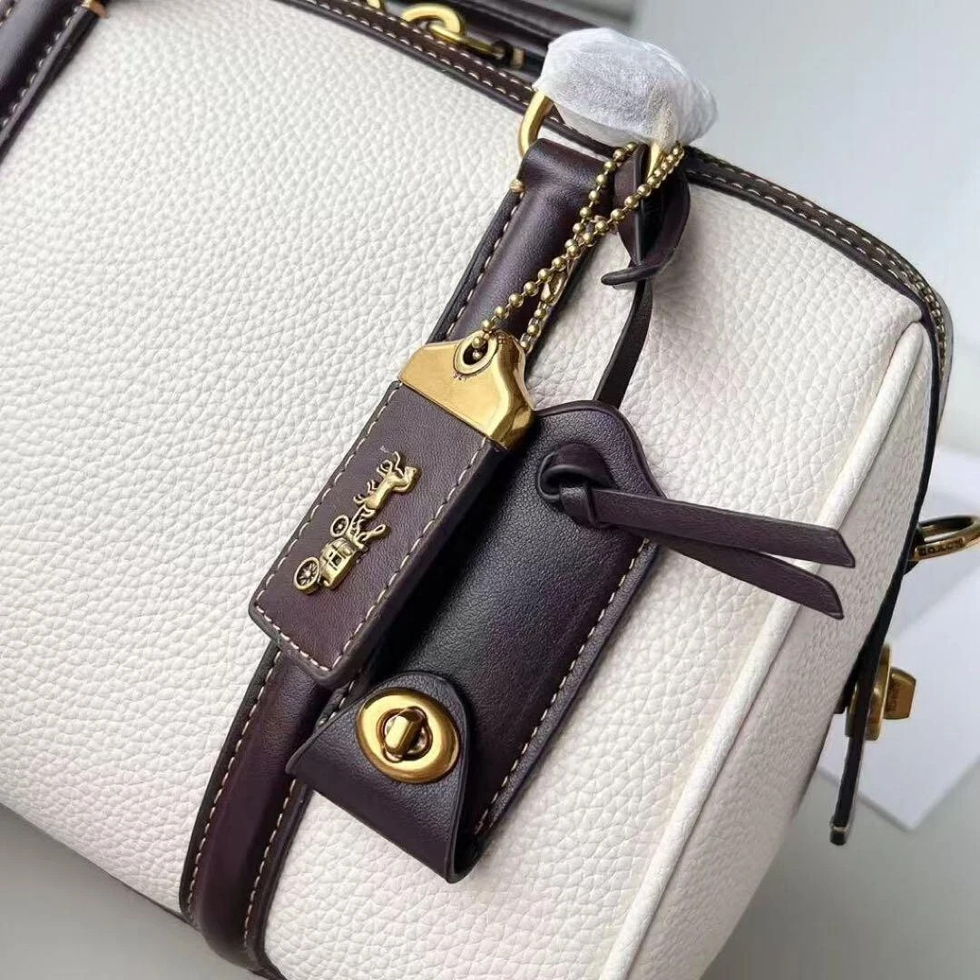 Coach Ruby Satchel 25 Color Block C8530 H 7.09 in × W 9.84 in × D 5.71 in White