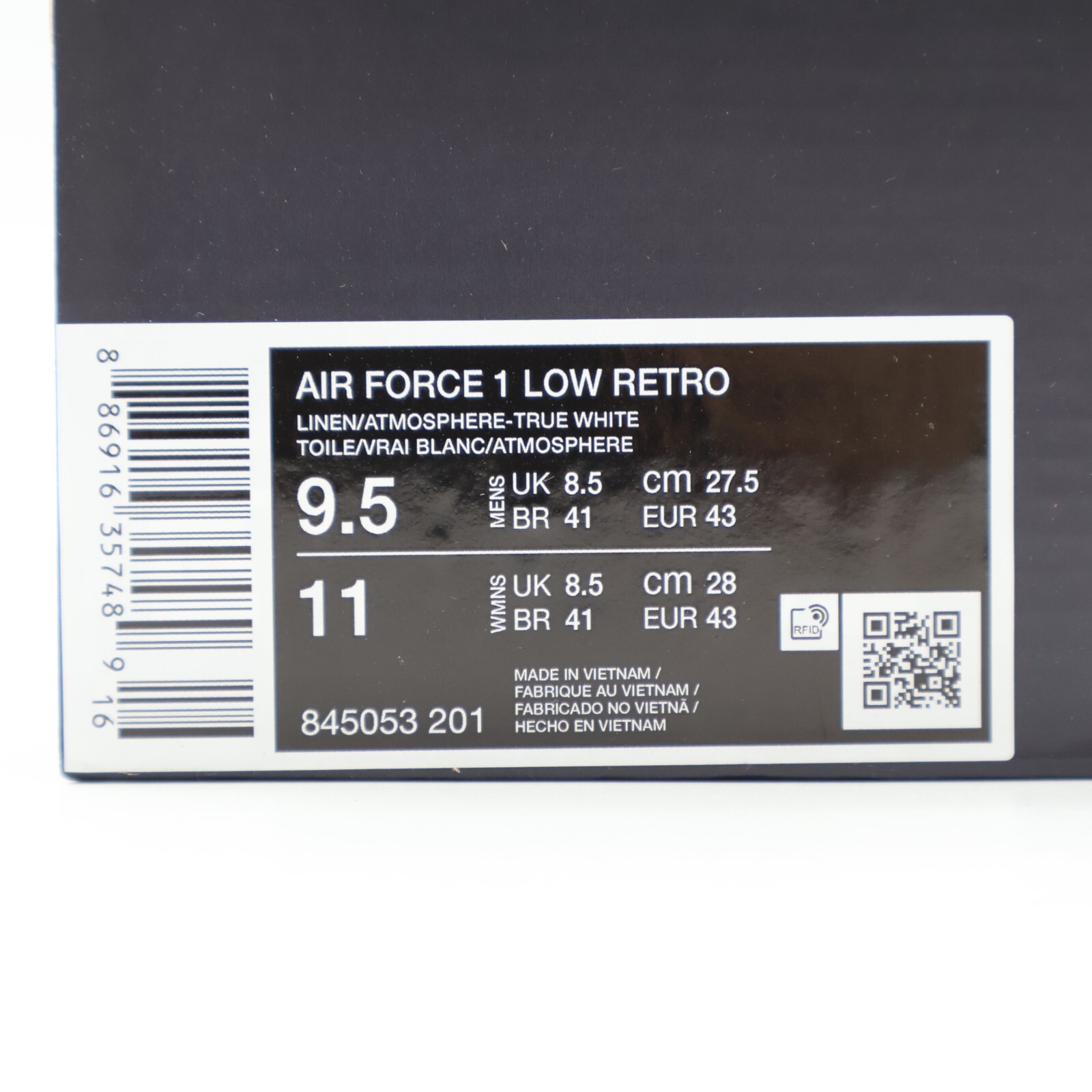 845053-201 Nike Air Force 1 Low Retro Linen Atmosphere True White Pink (Men’s)