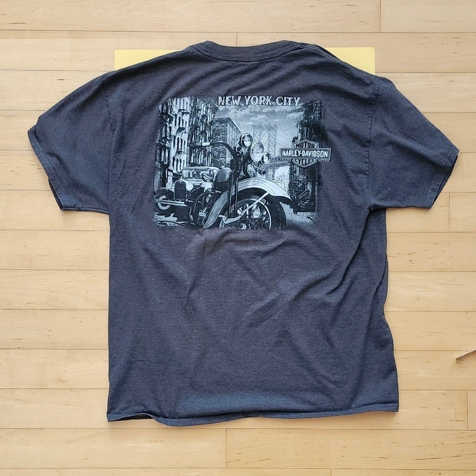 Harley Davidson New York City T-Shirt Mens XL Gray Graphic NYC Biker Tee