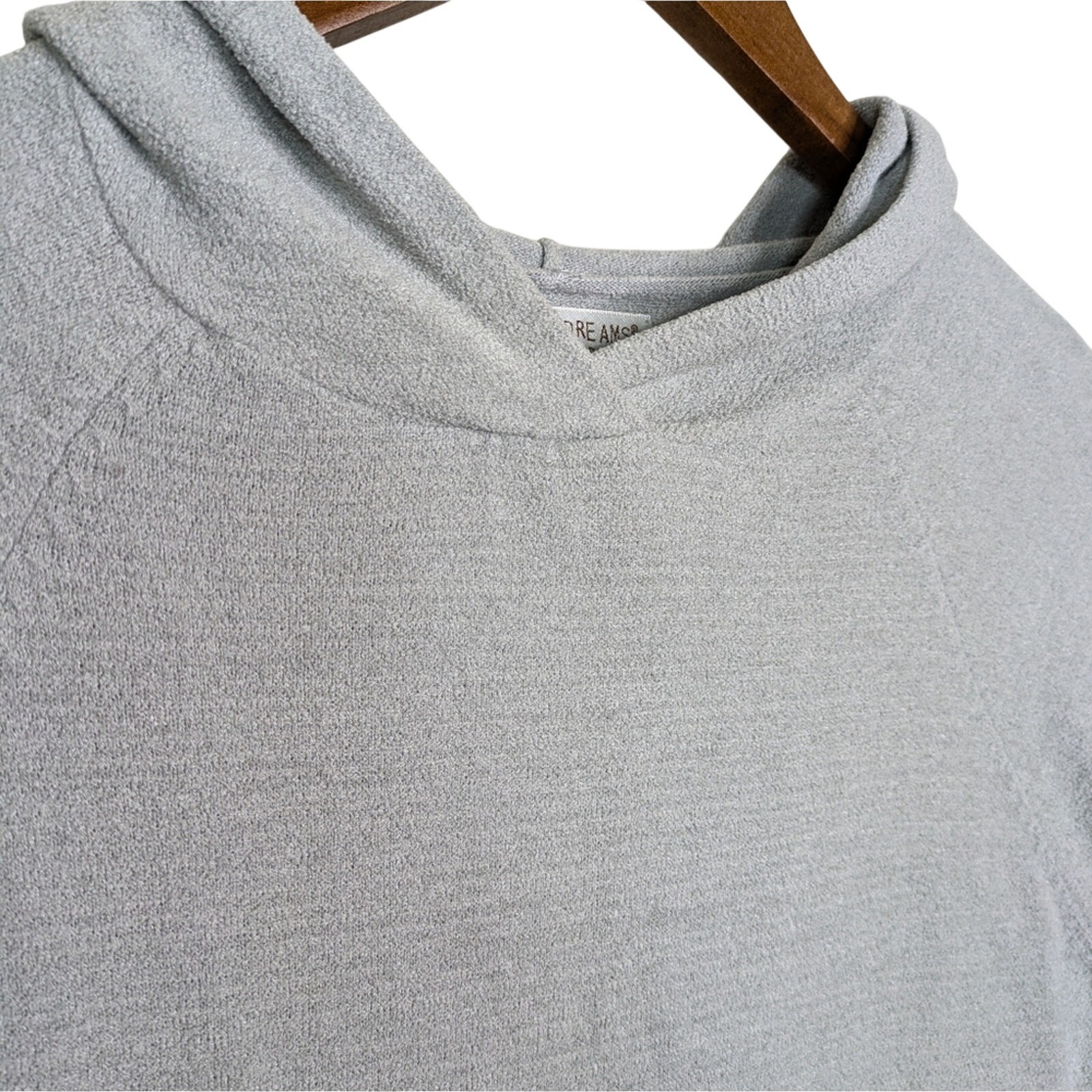 Barefoot Dreams CozyChic Ultra Lite Ribbed Cuff Hoodie Sweater Small Gray