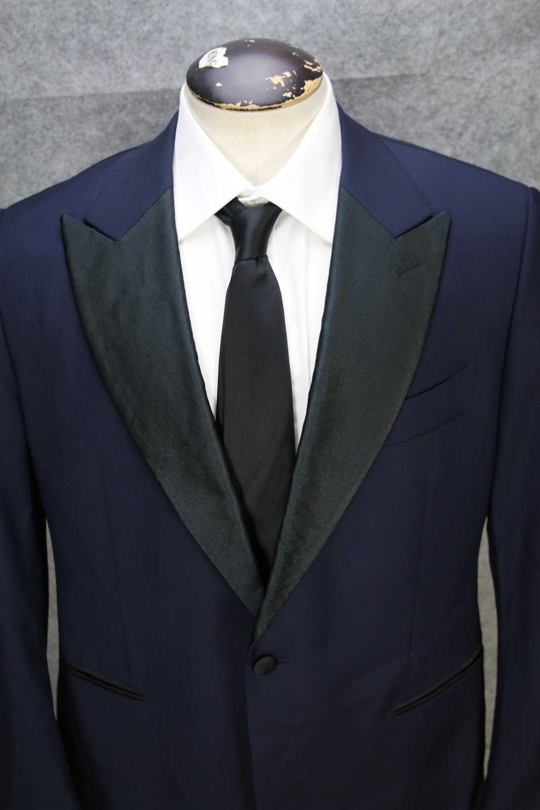 Suitsupply Lazio Tuxedo Jacket Mens 44 Blue Wool Silk Peak Lapel Slim Fit