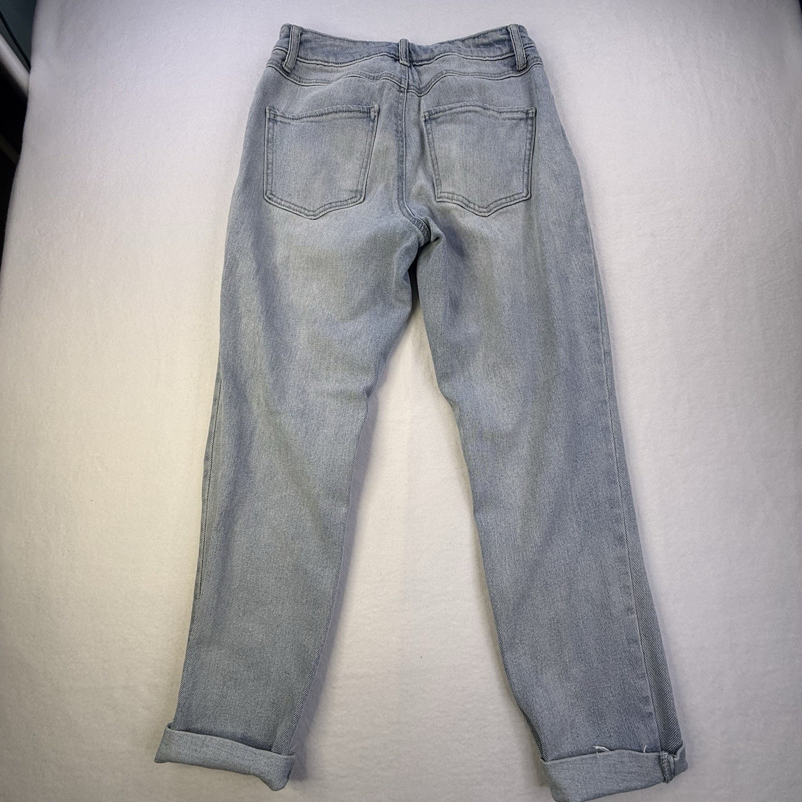 REWASH Size 3 Jean W26 Light Wash Boyfriend Rolled Cuff Straight Leg Y2K 1022