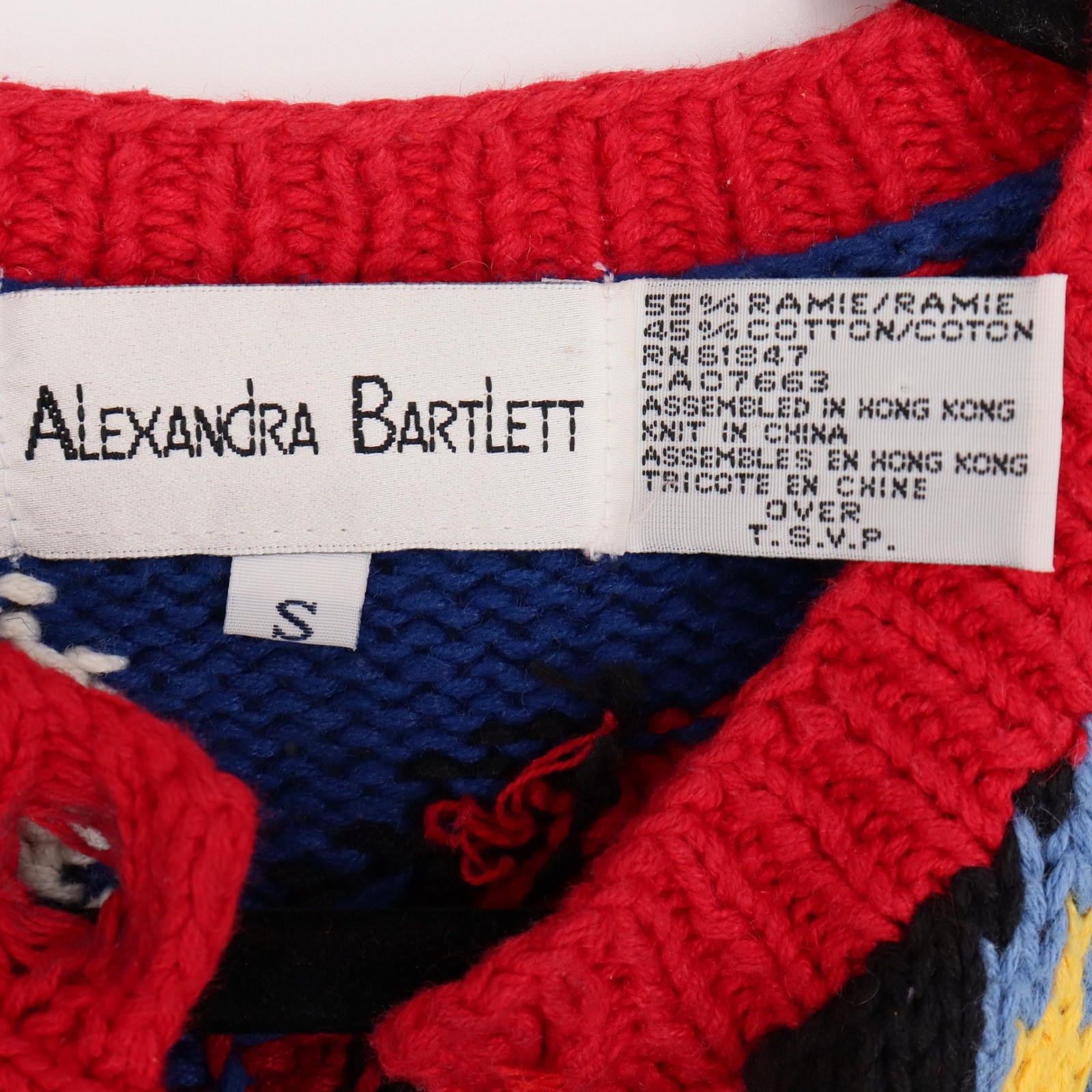 Alexandra Bartlett Vintage Ugly Christmas Sweater Cardigan Santa Bell Buttons S