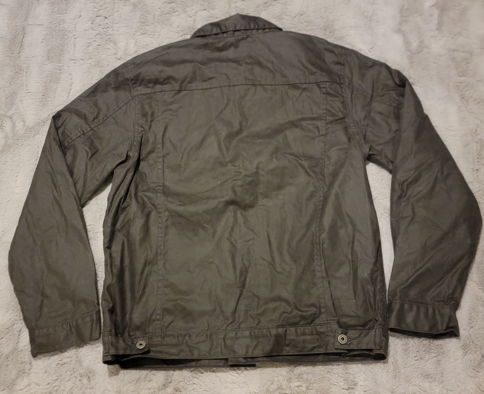 Flint Tinder Jacket Mens XL Tall Charcoal Flannel Lined Waxed Trucker Button