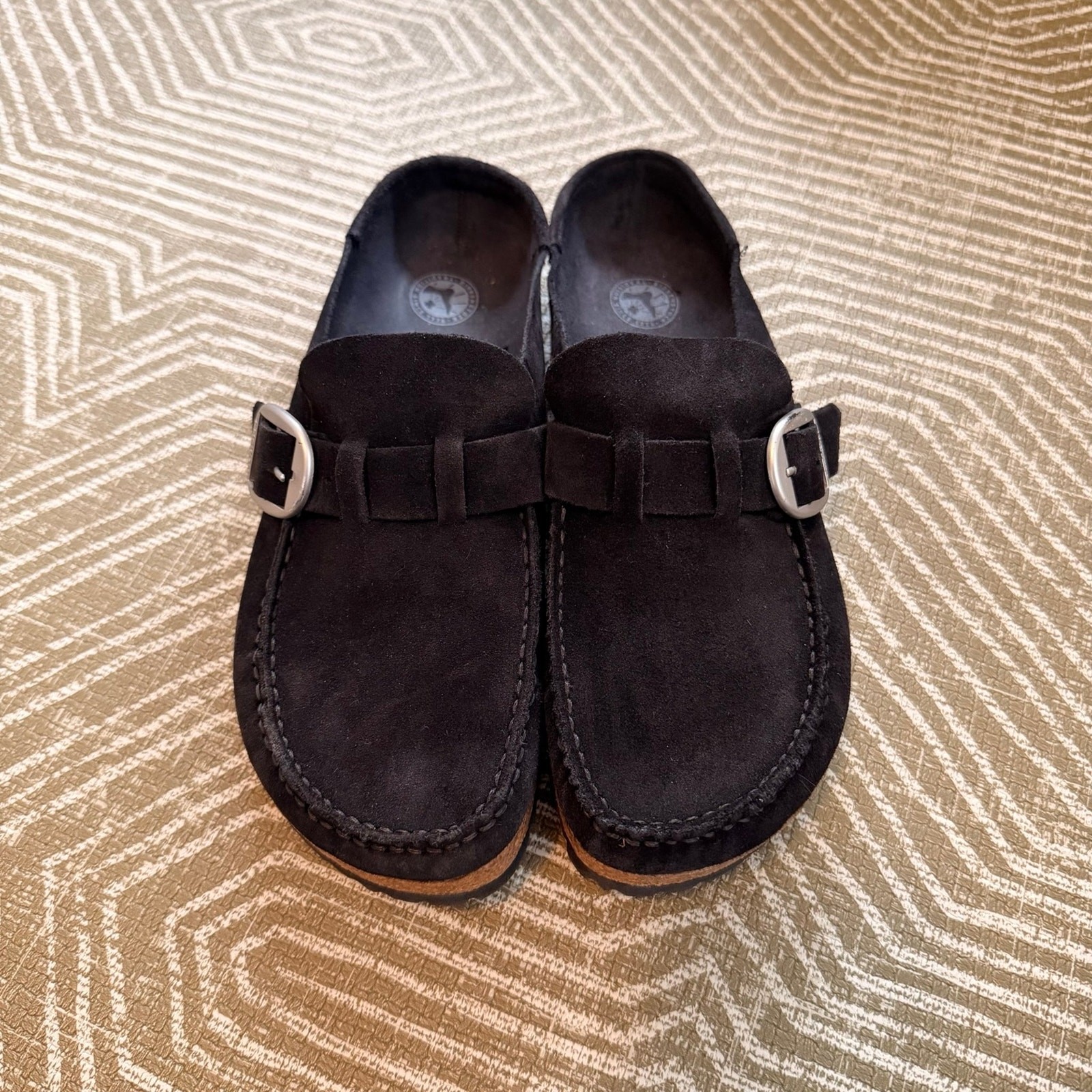 Birkenstock Buckley Black Suede Clogs Mule Shoes Size 41 US 10