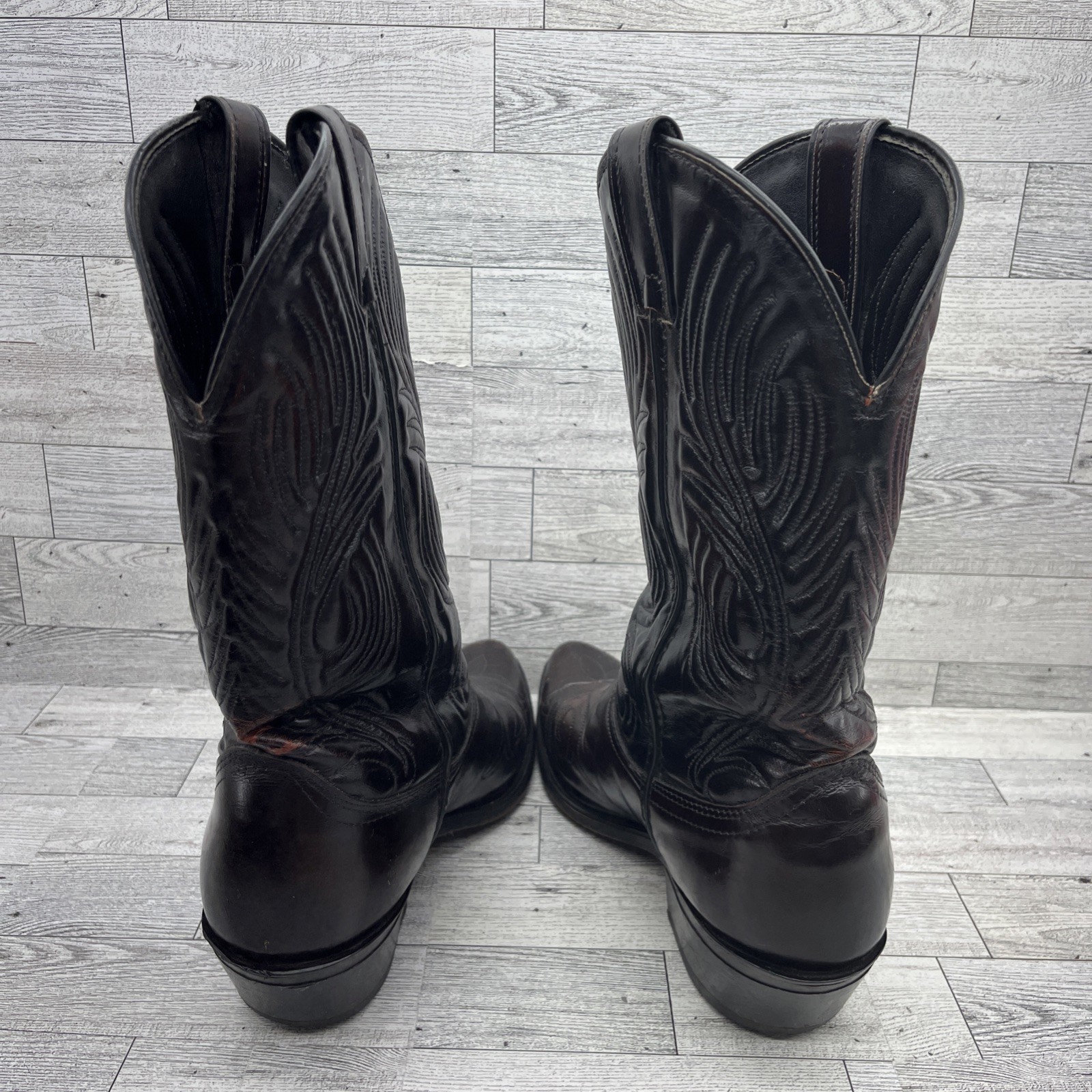 Laredo 2637 Brown Leather Western Cowboy Boots USA Men Size 9 2E