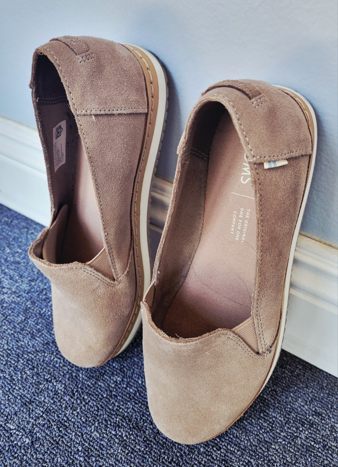 TOMS Women’s Brown Suede Slip-Palma Leather Wrap 8 1/2