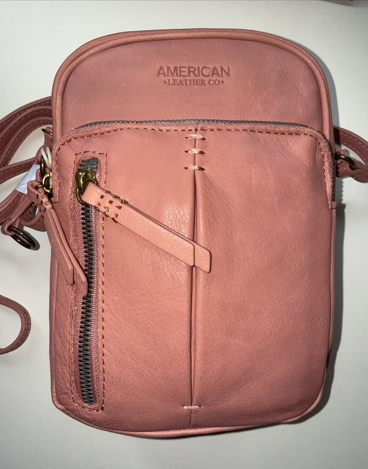 NWT AMERICAN LEATHER CO Cleveland NS Crossbody Bag Purse Sunkissed ALC2547