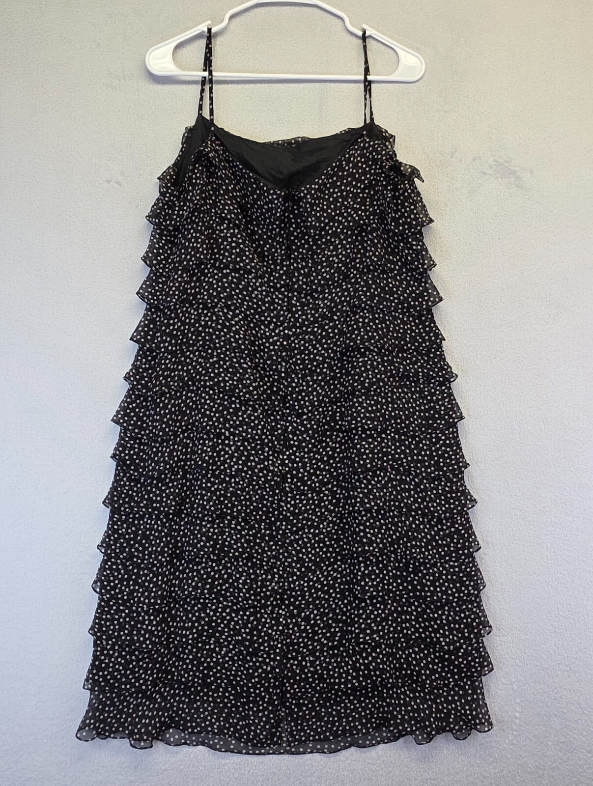 Talbots Silk Slip Dress Womens 14 Tiered Ruffle Whimsigoth Y2K 90s Glam Cocktail