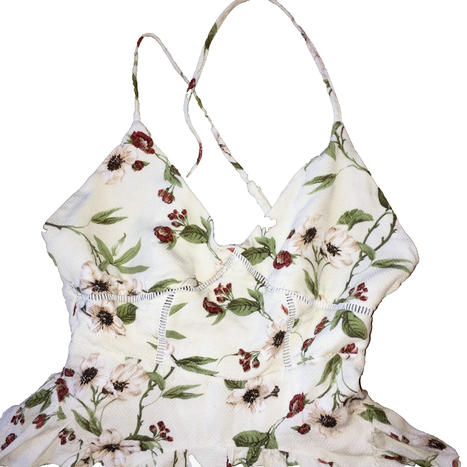 Floral Halter Dress Romper, amazing fabric, soft full lining XS/Petite LKnew