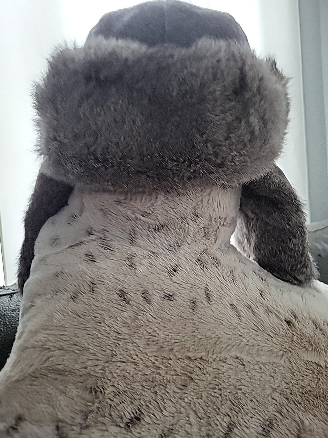 Mad Bomber Hat Trapper Fitted Mens M Gray Rabbit Fur Ear Flap Winter Outdoor
