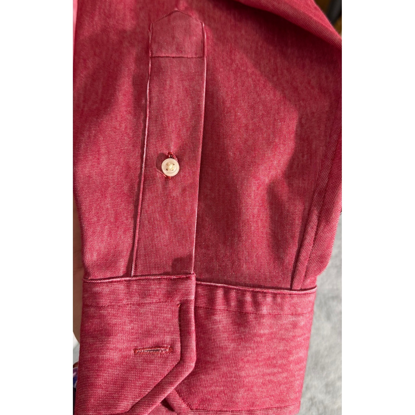 Cremieux Collection Mens XL Red Heathered Button Down Shirt Long Sleeve Cotton