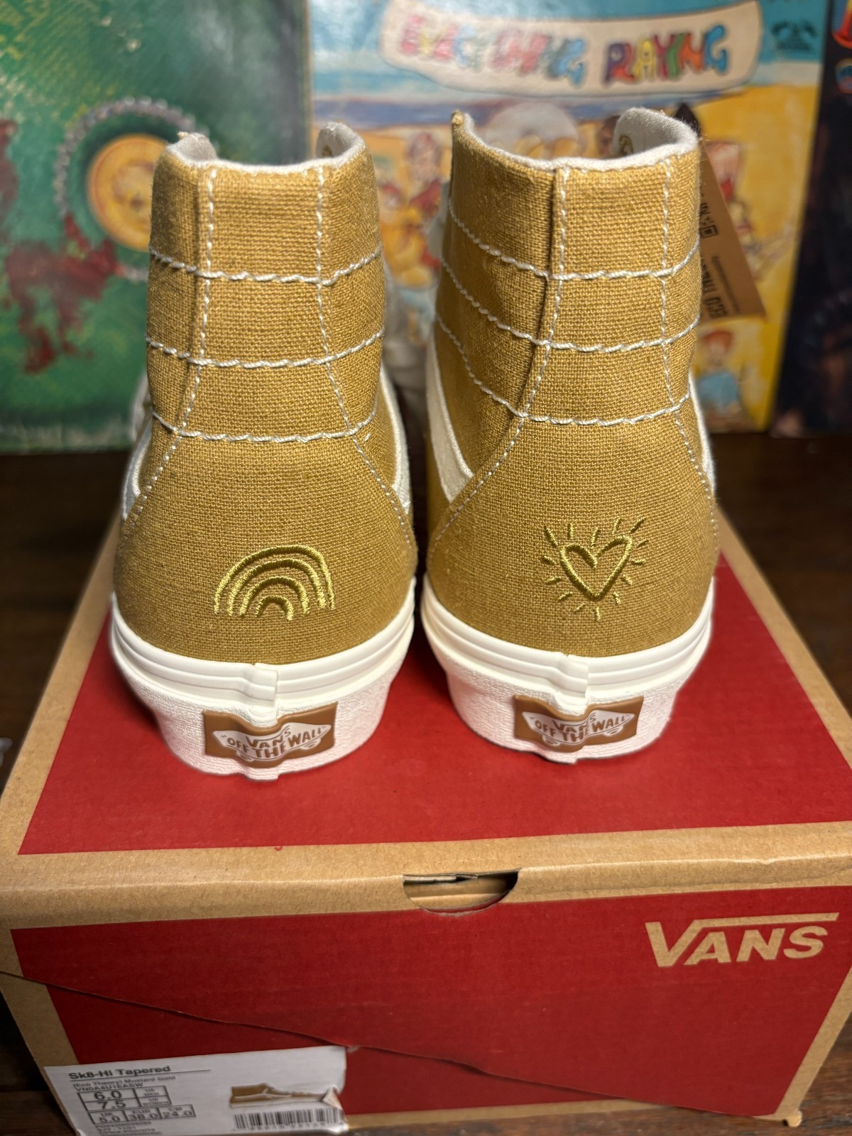 Vans Eco Theory SK8-Hi Tapered Sneakers Mustard Gold Men’s Skate Shoes m 6 w 7.5