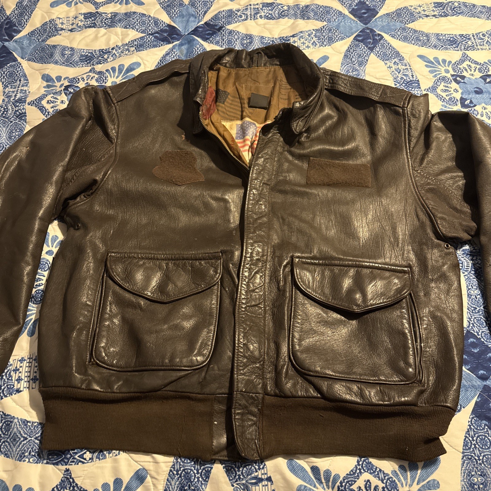 Vtg Avirex Limited Leather Bomber Military Jacket (Read Below) Lg-XL