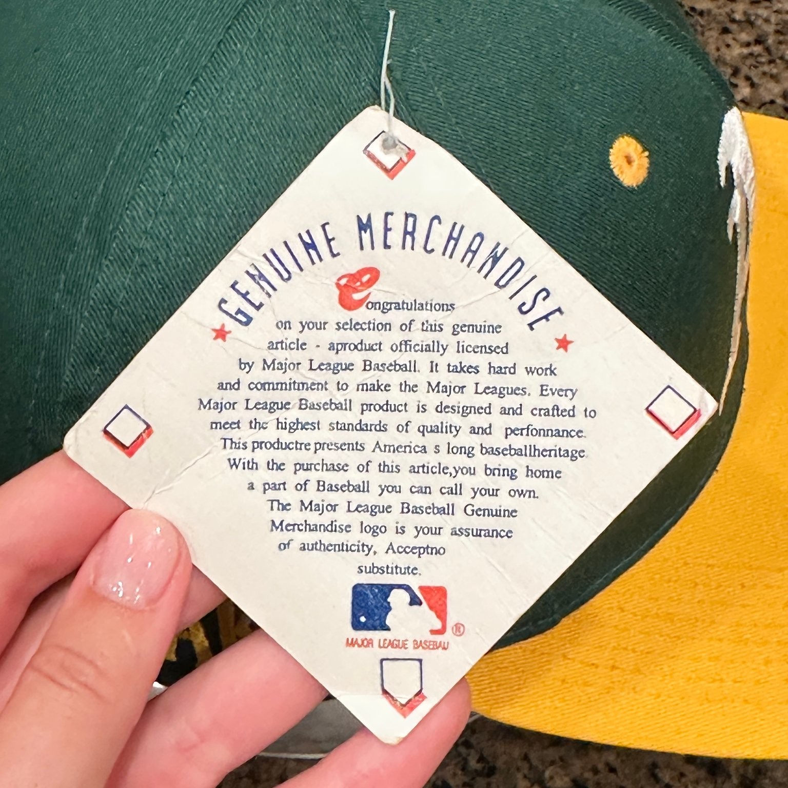 Oakland Athletics MLB Baseball Cap Green Yellow Snapback Hat New