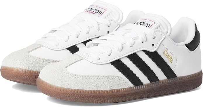 adidas Samba Indoor Sneaker, White/Black/Gum, 11 US Unisex Little Kid – NEW